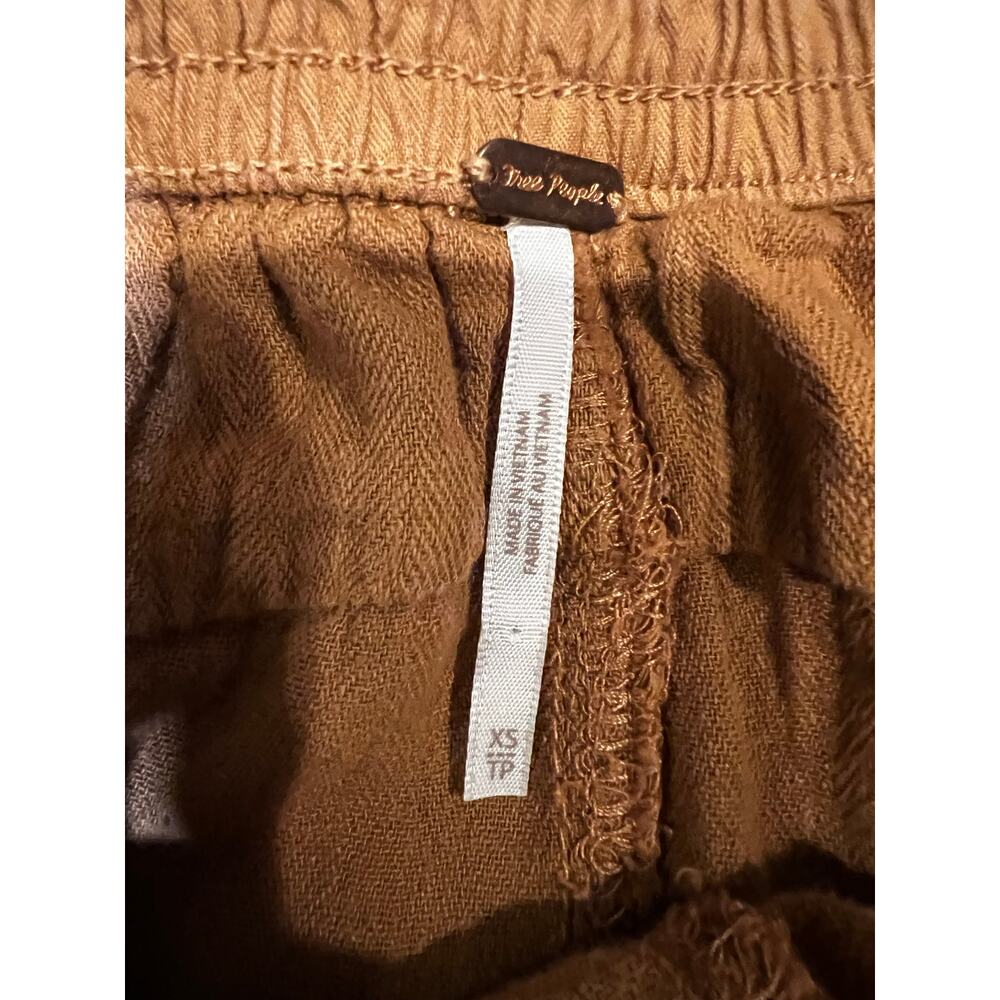 Free People Feelin Good Linen Blend Drawstring Utility Pants Campground Size XS - Picture 4 of 9